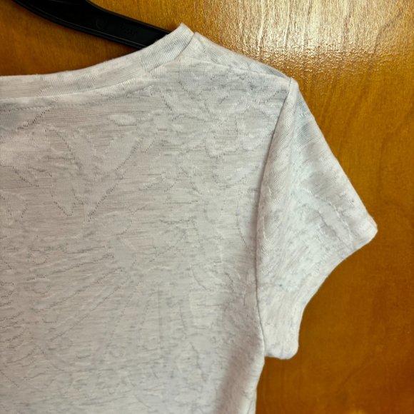 Simply Vera Vera Wang Women’s White Floral Short Sleeve Top PXS - Picture 10 of 13